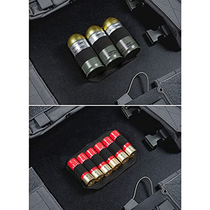 WYNEX Tactical Bag Insert Elastic Holder, Modular Elastic Loop Panel Hook and Loop Organizer Pouch Insert Attachment with Hook Backed Fastener for Backpack Accessories - color: Black