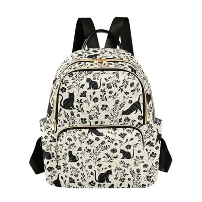 Women Fashion Backpack Purse Casual Lightweight Travel Shoulder Bag Flowers Cat Rucksack Ladies Bag, Medium - color: Color 01, size: Medium