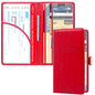RSAquar Car Registration and Insurance Holder, Leather Car Glove Box Organizer, Cool Car Accessories for ID, Driver's License Cards & Essential Document, Men&Women, Red - color: Red