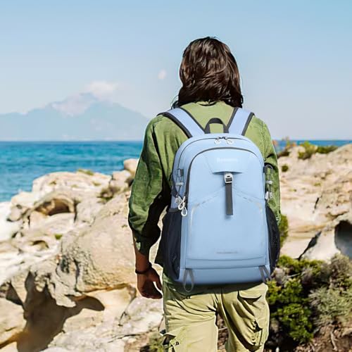 35L Lightweight Packable Backpack – Durable Foldable Daypack for Travel, Hiking, and Gym (Sky-Blue) - color: 35l-sky-blue
