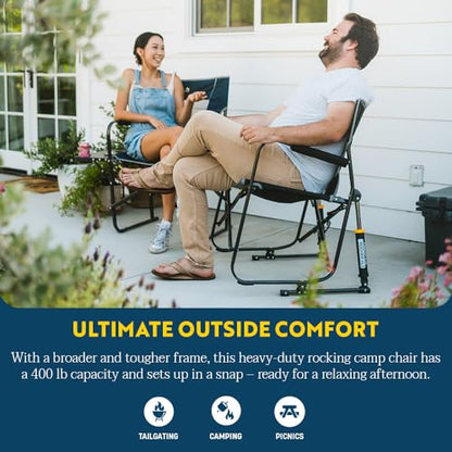 GCI Outdoor Freestyle Rocker XL Portable Folding Rocking Chair and Outdoor Camping Chair - color: Indigo Blue, style: Freestyle Rocker XL