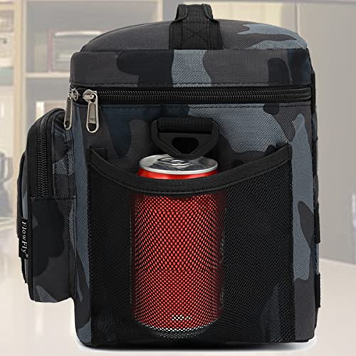 FlowFly Lunch Bag, Insulated Cooler, Thermal Lunch Box Tote with MOLLE/PALS Webbing, Adjustable Padded Shoulder Strap, for Tactical Men Women Adults and Boys Girls Kids (Black#Camo, Medium) - color: Black#Camo, size: Medium