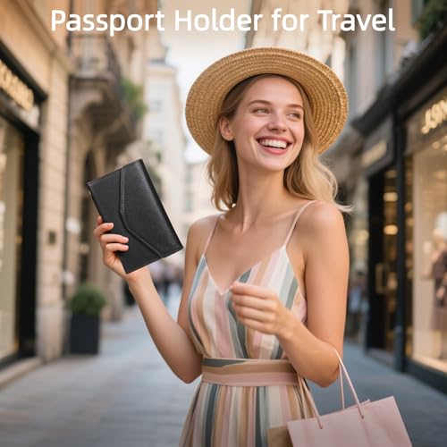 ZOPPEN Mulit-purpose Rfid Blocking Passport Holder Travel Wallet (Ver.4) Passport and Vaccine Card Holder ComboTri-fold Document Organizer Travel Essentials - color: #1 black