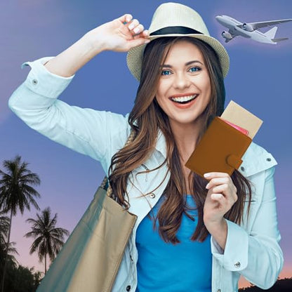 HOTCOOL Passport Holder Travel Essentials Airplane & Cruise Essentials Ship Leather Wallet Cover Case RFID Blocking Women & Men Vacation Travel Accessories Gifts Deals, Litchi - Brown - color: A Litchi Brown