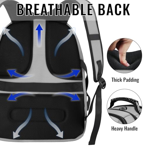 YOREPEK Large Backpack for Men, Extra Large Laptop Backpacks for Men Women, Water Resistant Travel Backpack Airline Approved Business Work Bag Fits 17 Inch Computer, Black - color: Light Grey, size: 17 Inch