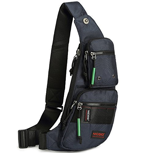 NICGID Sling Bag Chest Shoulder Backpack Crossbody Bags Casual Daypack for Men Women (Navy blue-2854) - color: Navy Blue-2854
