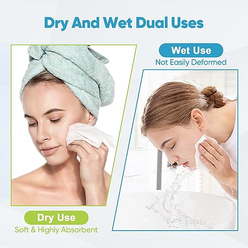 AlDEA Face Towels Disposable-600Ct, Face Towelettes for Sensitive Skin, Clean Facial Wipes for Makeup Removing, Facial Cleansing, Travel, Dry Wipes Face Cloths - style: 7.87" x 7.87" (Pack of 600)