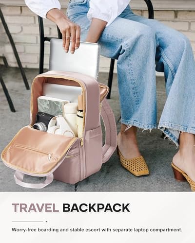 wepadre Carry On Backpack For Women Men Flight Approved Waterproof Travel Backpack With Laptop Compartment Personal Item Bag For Airlines Anti Theft Gym Backpack Casual Daypack Backpacks - color: Pink-purple