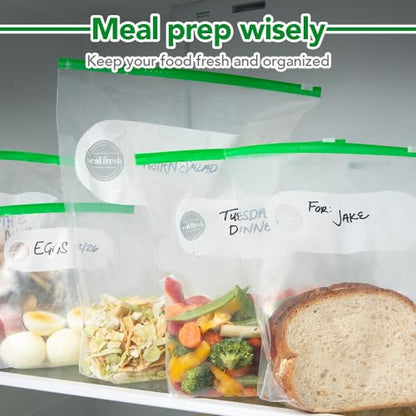 Seal Fresh Slider Storage Bags Variety Pack 145 Count — Pint, Quart, Gallon, 2 Gallon Sizes — Expandable Bottom, BPA Free, Microwave Safe, Freezer Safe - color: Value Pack, size: Multi-Size