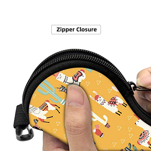 Sunglasses Soft Case with Carabiner Ultra Light Neoprene Zipper Glasses Case - color: Yellow Cactus