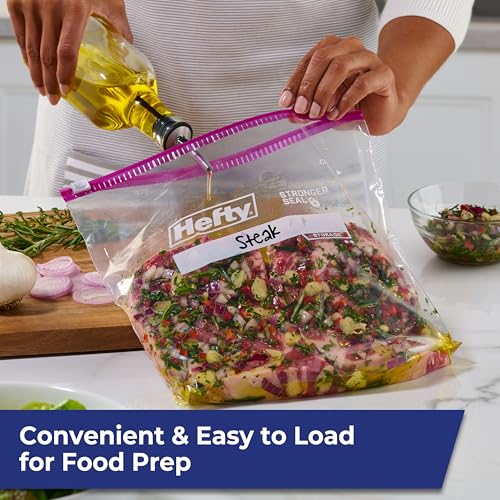 Hefty Slider Kitchen Storage Bags, Gallon Size, 15 Count - size: 15 Count (Pack of 9)
