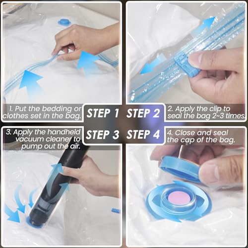 15 Vacuum Seal Bags with Portable VACUUM (as Electric Pump) for Clothing - Space Saver Vacuum Storage Packing Bags Sealed for Clothes in Large, Jumbo etc. Size - size: 15 Combo-VACUUM