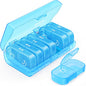 AUVON XL Weekly Pill Organizer 2 Times a Day, Pill Box 7 Day with One-Side Large Openings for Easy to Use, Blue AM PM Pill Case for Medication, Vitamins, Fish Oils, Supplements - color: Blue