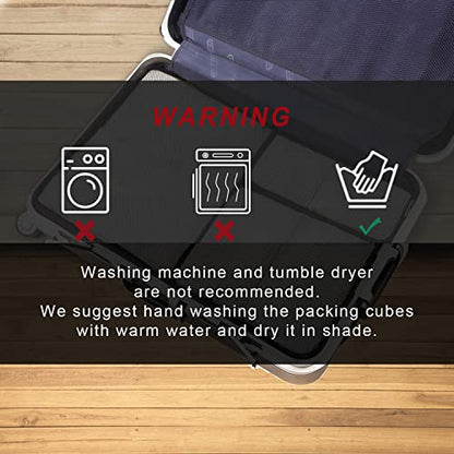 BAGAIL 6 Set Packing Cubes,Travel Luggage Packing Organizers - color: The Fushcia, style: 6 Set