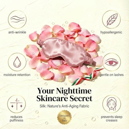 MATASSE 100% Mulberry Silk Sleep Mask 22 Momme Grade 6A - 3D Contoured Eye Mask for Sleeping, 14mm Deep Eye Cups, Total Blackout Blindfold for Women Men, Adjustable Strap, Side Sleeper (Pink) - color: Pink