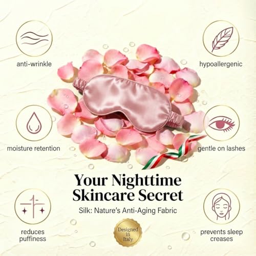MATASSE 100% Mulberry Silk Sleep Mask 22 Momme Grade 6A - 3D Contoured Eye Mask for Sleeping, 14mm Deep Eye Cups, Total Blackout Blindfold for Women Men, Adjustable Strap, Side Sleeper (Pink/Black) - color: Pink/Black
