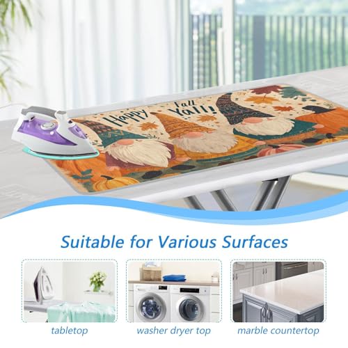 Cartoon Pumpkin Gnomes Fall Ironing Mat for Table top Portable Ironing Pad Blanket for Washer Dryer Countertop Travel - color: Cartoon Pumpkin Gnomes Fall