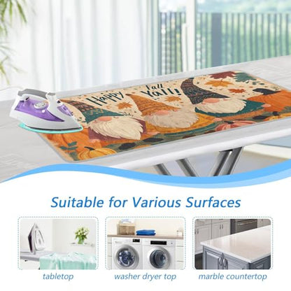 Cartoon Pumpkin Gnomes Fall Ironing Mat for Table top Portable Ironing Pad Blanket for Washer Dryer Countertop Travel - color: Cartoon Pumpkin Gnomes Fall