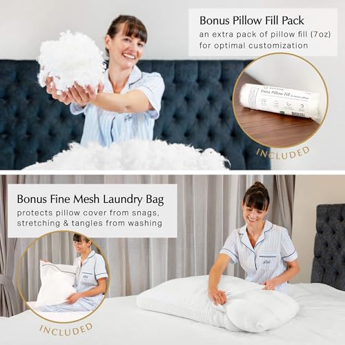 Aricove Bed Pillow for Sleeping, Side Sleeper Pillow for Adults, Queen Size, Adjustable Firm Memory Foam & Soft Microfiber Fill, Neck and Shoulder Support - size: Queen Size 20"x30"