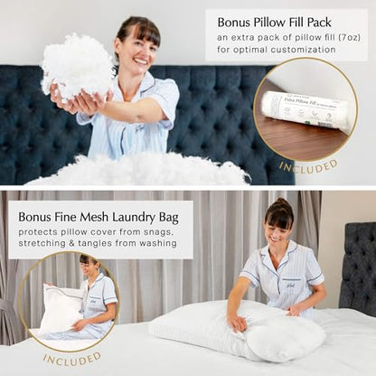 Aricove Bed Pillow for Sleeping, Side Sleeper Pillow for Adults, Queen Size, Adjustable Firm Memory Foam & Soft Microfiber Fill, Neck and Shoulder Support - size: Queen Size 20"x30"