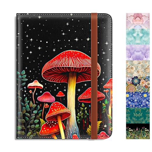 Rimilak Passport Holder, RFID Blocking Passport Cover Wallet Travel Essentials, Leather Travel Air Ticket Documents Organizer Protector for Women and Men, Red Mushroom - color: Red Mushroom
