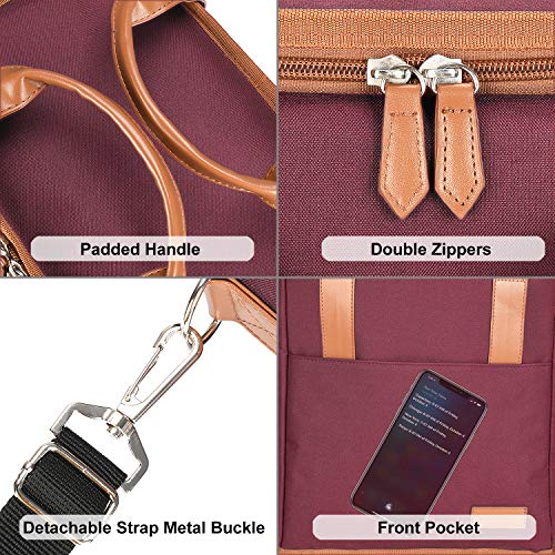 Tirrinia 6 Bottle Wine Gift carrier - Insulated & Padded Wine Carrying Cooler Tote Bag with Handle and Adjustable Shoulder Strap for Travel or Picnic, IDEAL Wine Lover Gift, Wine - color: Red