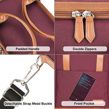Tirrinia 6 Bottle Wine Gift carrier - Insulated & Padded Wine Carrying Cooler Tote Bag with Handle and Adjustable Shoulder Strap for Travel or Picnic, IDEAL Wine Lover Gift, Wine - color: Red