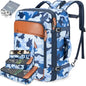 Lumesner Carry on Travel Backpacks, Extra Large 40L Flight Approved for Men & Women,Expandable Suitcase backpack (Camouflage Blue(Backpack With 4 Packing Cubes)) - color: Camouflage Blue