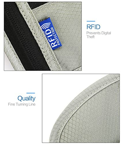 Neck Wallet Lightweight RFID Blocking Waterproof Travel Pouch Passport Wallets for Women Men - color: Small-Lake Blue