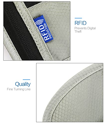 Neck Wallet Lightweight RFID Blocking Waterproof Travel Pouch Passport Wallets for Women Men - color: Small-Dark Grey