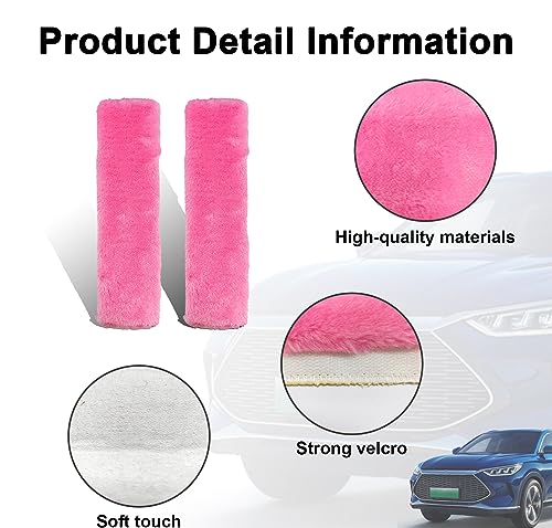 Ziciner 2 Packs Car Seatbelt Covers Shoulder Pad, Universal Soft Faux Sheepskin Shoulder Cover for Comfortable Driving, Fluffy Seat Belt Protector Help to Protect Your Neck and Shoulder (Pink) - color: Pink