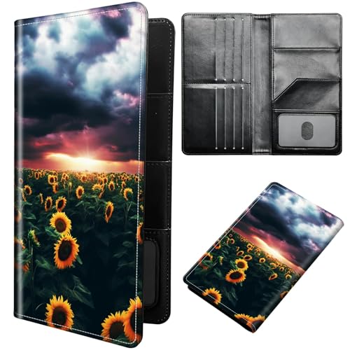 Sunflower Passport Holder Cover Passport Wallet Travel Wallet Organiser with RFID Blocking Card Holder Wallet Family Holder Protection Case for Women, Men - color: Sunflower