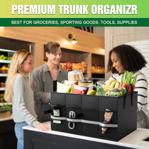 K KNODEL Car Trunk Organizer, Collapsible Car Trunk Storage Organizer, Car Organizer and Storage for SUV, Truck, Sedan (Small, Black) - color: Black, size: Small-No Lid