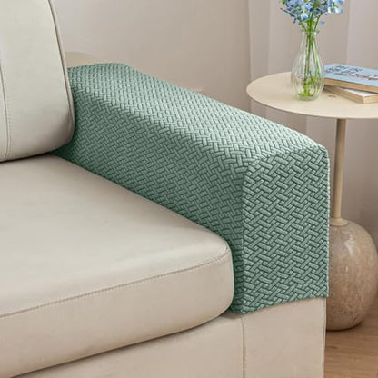 Yoovat Couch Arm Covers Sofa Arm Cover armrest Covers for Sofa Couch Armrest Cover Chair Arm Cover Set of 2 (Texture-Green, Medium (Set of 2)) - color: Texture-green, size: Medium (Set of 2)