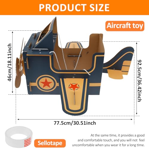 Wearable Cardboard Airplane Toy, Portable Wearing Airplane Glider, Cardboard Airplane Costume, Cardboard Making Toy Playset Paper Airplane, DIY Airplane Birthday Decorations