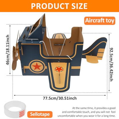 Wearable Cardboard Airplane Toy, Portable Wearing Airplane Glider, Cardboard Airplane Costume, Cardboard Making Toy Playset Paper Airplane, DIY Airplane Birthday Decorations