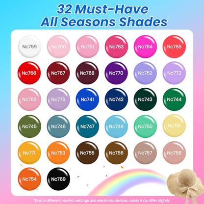 Beetles Deal Box Gel Nail Polish Kit with U V Light - 32 Colors Studio Essentials Gel Polish 68 Pcs Nail Kit with TPO & HEMA Free Base Coat Cat Eye Top Coat Home Salon DIY Nails Tools Gifts for Women - color: 0 - 32 Colors Deal Box Studio Essentials