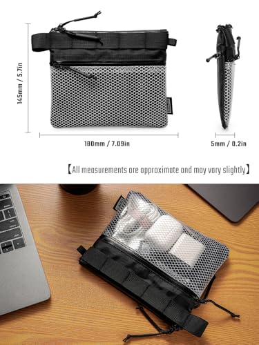 TACTICAL_GEEK EDC Modular Carry Pouch, Waterproof Nylon Organization, Multifunctional Utility Carry Pouch, Semi-Transparent Mesh Pouch for Storing Tools, Daily Necessities - size: Storage A15