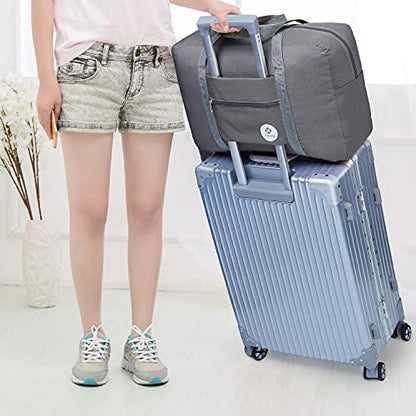 For Spirit Airlines Personal Item Bag Foldable Travel Duffel Bag Tote Carry on Luggage Duffle Overnight for Women and Men - color: 1112 Grey