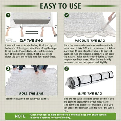 King Size Mattress Vacuum Bag for Memory Foam Latex Mattress Upto 14 Inch, Moving Shipping and Storage - size: CAL KING / KING