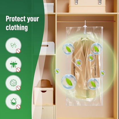 Hanging Vacuum Storage Bags For Clothes With Hand Pump,Coat Storage Bag Hanging,Vacuum Bags For Clothes,Space Saver Vacuum Storage Bags,Garment, Clothing, Dress, Suit, Long Coat, Jacket(Long 6 Pack） - size: 6 Long