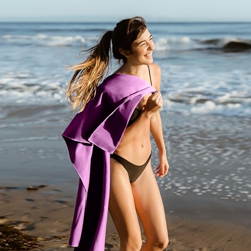 Hero Microfiber Large Beach Towel Compact for Travel (Magenta, 40" x 72") - color: Magenta, size: 40" x 72"