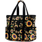 Becokan Beach Bags for Women Large Beach Tote Bag with Zipper Pockets Beach Bag Waterproof Sandproof Travel Nurse Tote Bag - color: Sunflowers