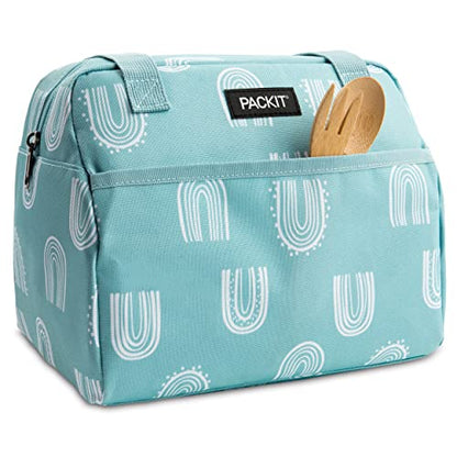 PackIt Freezable Hampton Lunch Bag, Desert Arch, Built with EcoFreeze Technology, Collapsible, Reusable, Zip Closure with Front Pocket and Shoulder Straps, Perfect for Tweens and Adults - color: Desert Arch