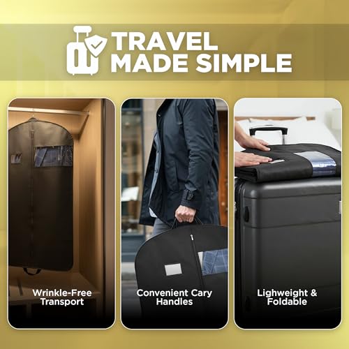 Garment Bag for Hanging Clothes - Travel Suit Bag Closet Covers for Men and Women - Long Dress, Mens Jackets, Coats, Shirts, Dance Clothing Protector, Zipper Hanger Wardrobe Dust Cover (42 Inch) - size: 42-Inch