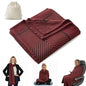 Travel Blanket Airplane - Ultra Soft & Lightweight Knit Design Compact Airplane Blanket,53x72 Inch,Stylish Travel Shawl Wraps for Flights,Office,Home Use,Travel Essentials & Gifts - color: Red Black