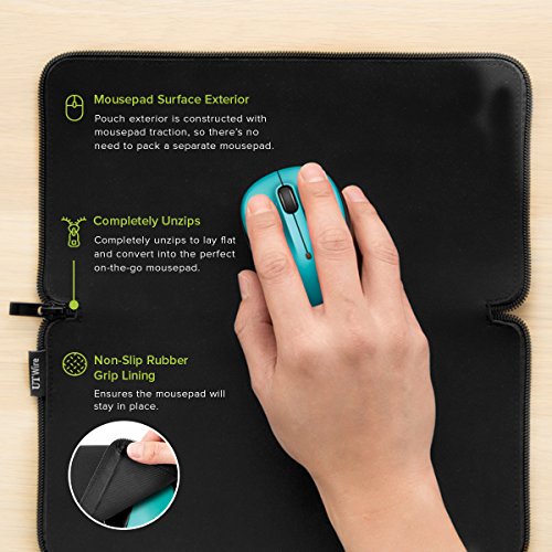 UT Wire Pocket for Laptop 2-in-1 Mouse Pad and Charger Zipper Pouch for Travel, School, Office on the Go, 1 Pack - size: 10.5 x 5.5 inch