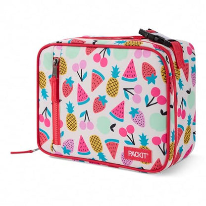 PackIt Freezable Classic Lunch Box, Fruit Toss, Built with EcoFreeze Technology, Collapsible, Reusable, Zip Closure With Zip Front Pocket and Buckle Handle, Designed for Fresh Lunch On the Go - color: Fruit Toss
