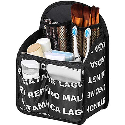 Waterproof Backpack Handbag with Zipper Portable Cosmetic Bag Insert Nylon Inner Bag Organizer(Black Letter) - color: Black Letter