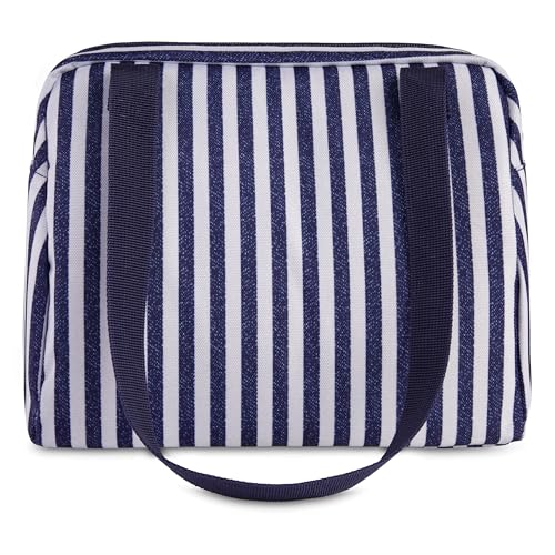 PackIt(R) Freezable Hampton Lunch Bag, Seaside Stripe, Built with EcoFreeze(R) Technology, Collapsible, Reusable, Zip Closure with Front Pocket and Shoulder Straps, Designed for Fresh Office Lunches - color: Seaside Stripe
